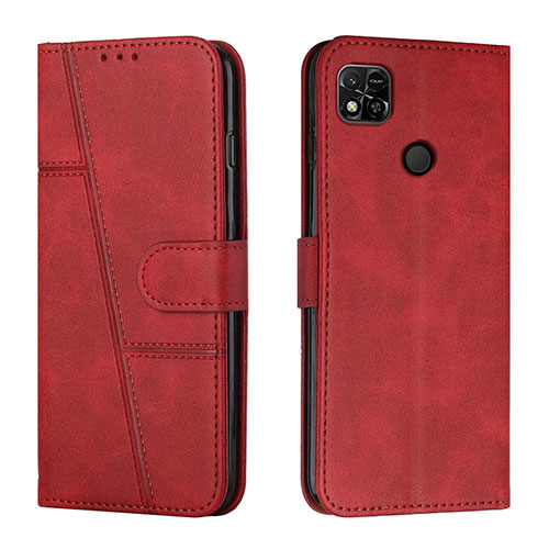 Leather Case Stands Flip Cover Holder Y01X for Xiaomi Redmi 9 Activ Red