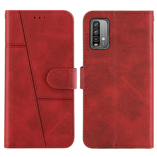 Leather Case Stands Flip Cover Holder Y01X for Xiaomi Redmi 9 Power Red