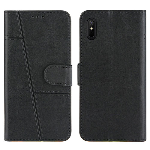 Leather Case Stands Flip Cover Holder Y01X for Xiaomi Redmi 9A Black