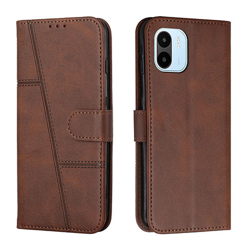 Leather Case Stands Flip Cover Holder Y01X for Xiaomi Redmi A2 Brown