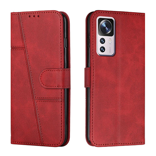 Leather Case Stands Flip Cover Holder Y01X for Xiaomi Redmi K50 Ultra 5G Red