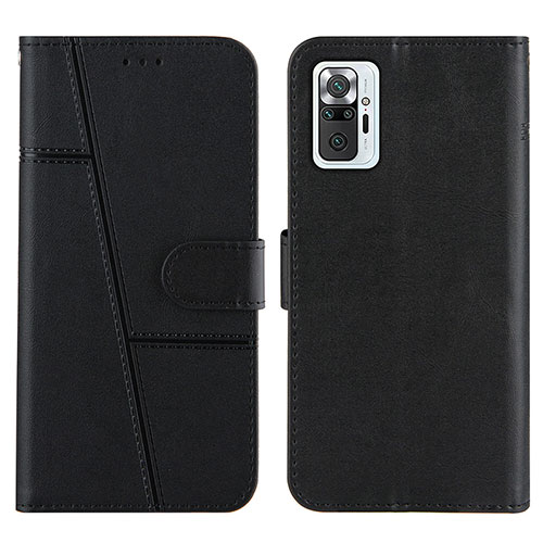 Leather Case Stands Flip Cover Holder Y01X for Xiaomi Redmi Note 10 Pro Max Black