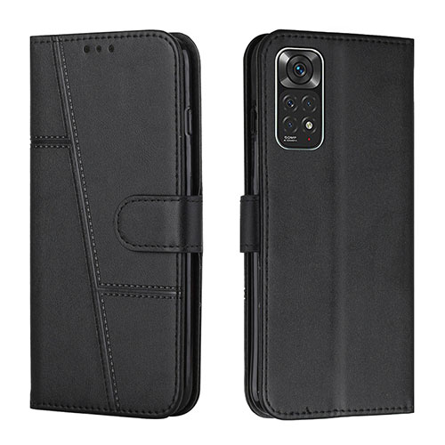 Leather Case Stands Flip Cover Holder Y01X for Xiaomi Redmi Note 11 4G (2022) Black