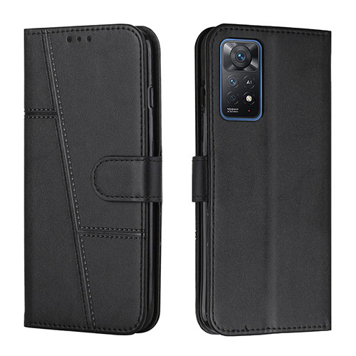 Leather Case Stands Flip Cover Holder Y01X for Xiaomi Redmi Note 11 Pro 5G Black