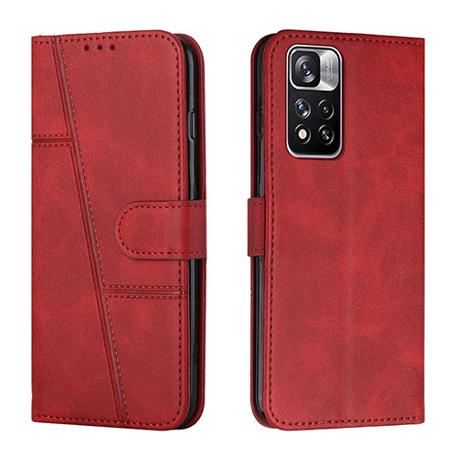 Leather Case Stands Flip Cover Holder Y01X for Xiaomi Redmi Note 11 Pro+ Plus 5G Red