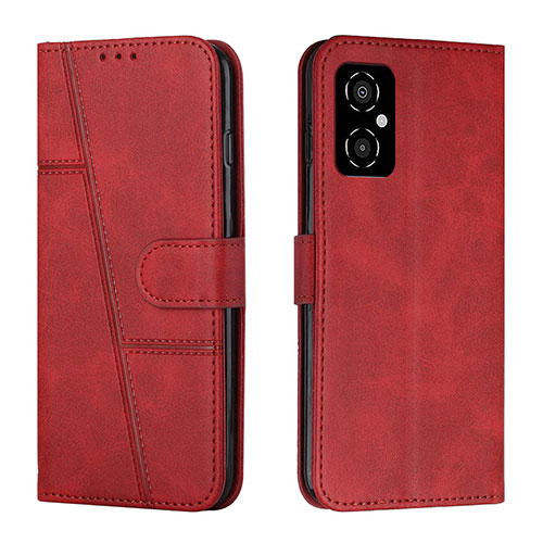 Leather Case Stands Flip Cover Holder Y01X for Xiaomi Redmi Note 12R Pro 5G Red