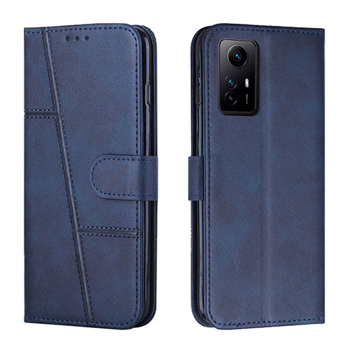 Leather Case Stands Flip Cover Holder Y01X for Xiaomi Redmi Note 12S Blue