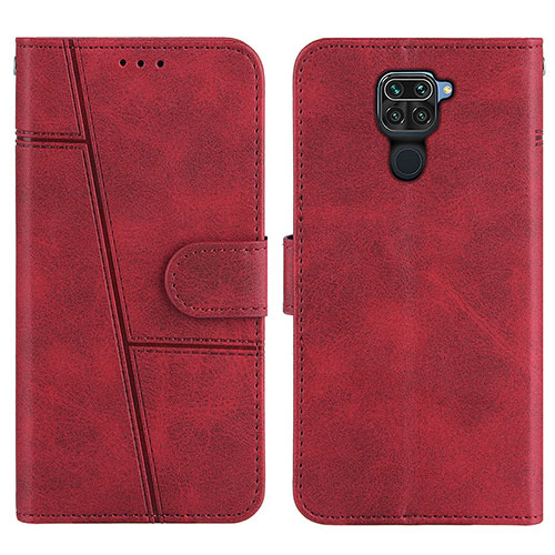 Leather Case Stands Flip Cover Holder Y01X for Xiaomi Redmi Note 9 Red