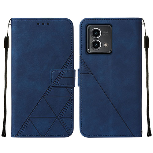 Leather Case Stands Flip Cover Holder Y02B for Motorola Moto G Stylus (2023) 5G Blue