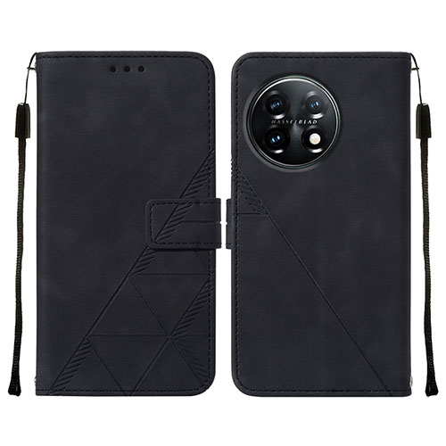 Leather Case Stands Flip Cover Holder Y02B for OnePlus 11 5G Black