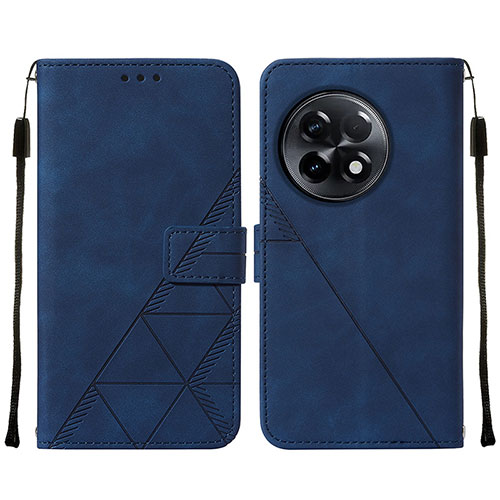 Leather Case Stands Flip Cover Holder Y02B for OnePlus 11R 5G Blue