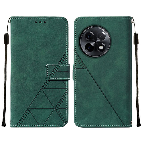 Leather Case Stands Flip Cover Holder Y02B for OnePlus Ace 2 5G Green