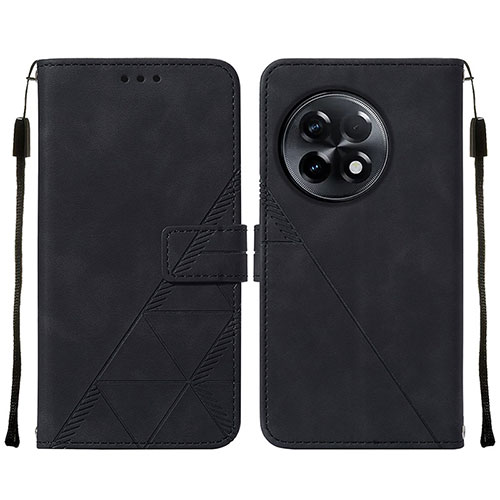 Leather Case Stands Flip Cover Holder Y02B for OnePlus Ace 2 Pro 5G Black