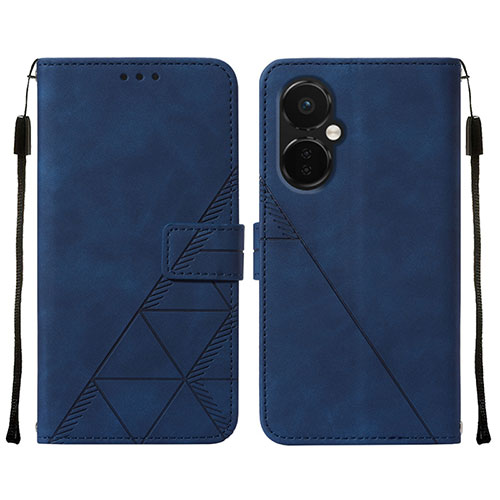 Leather Case Stands Flip Cover Holder Y02B for OnePlus Nord CE 3 5G Blue