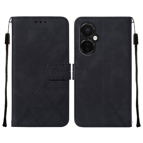 Leather Case Stands Flip Cover Holder Y02B for OnePlus Nord N30 5G Black