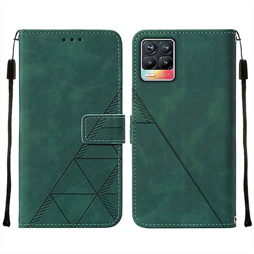 Leather Case Stands Flip Cover Holder Y02B for Realme 8 4G Green