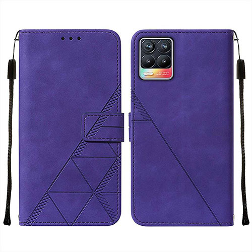 Leather Case Stands Flip Cover Holder Y02B for Realme 8 4G Purple