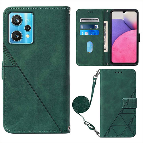 Leather Case Stands Flip Cover Holder Y02B for Realme 9 5G Green