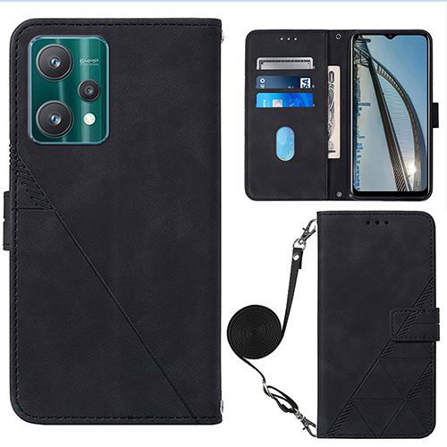 Leather Case Stands Flip Cover Holder Y02B for Realme 9 Pro 5G Black