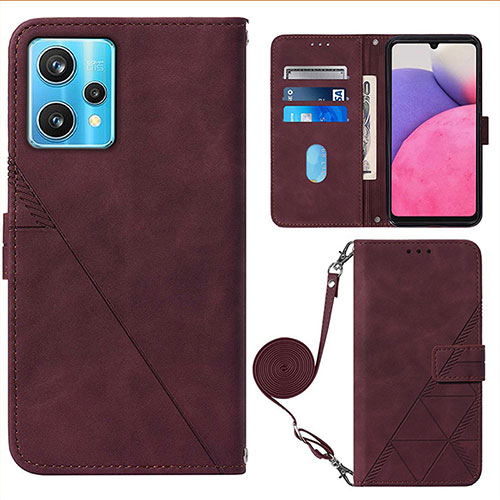 Leather Case Stands Flip Cover Holder Y02B for Realme 9 Pro+ Plus 5G Red