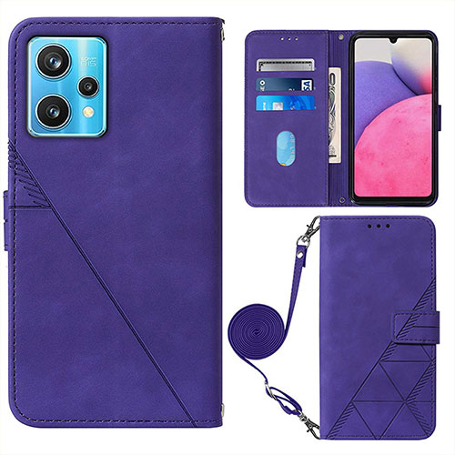 Leather Case Stands Flip Cover Holder Y02B for Realme Narzo 50 Pro 5G Purple