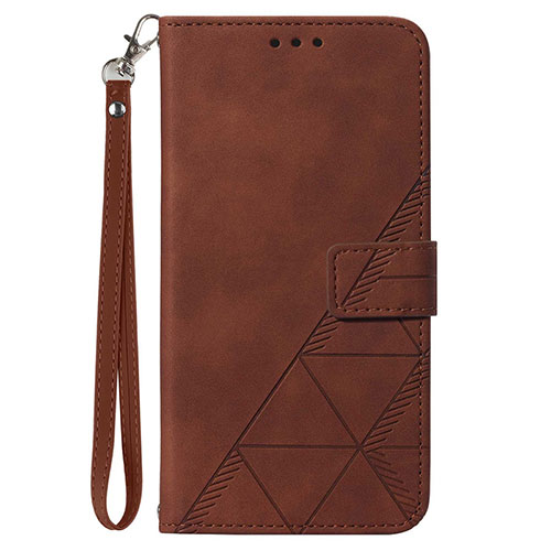 Leather Case Stands Flip Cover Holder Y02B for Samsung Galaxy M53 5G Brown