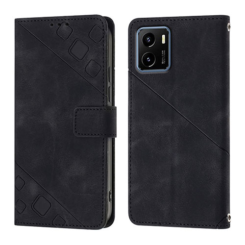 Leather Case Stands Flip Cover Holder Y02B for Vivo iQOO U5x Black