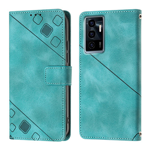 Leather Case Stands Flip Cover Holder Y02B for Vivo V23e 5G Green