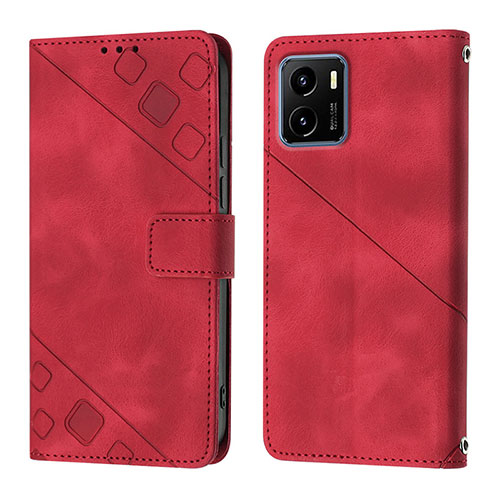 Leather Case Stands Flip Cover Holder Y02B for Vivo Y01 Red