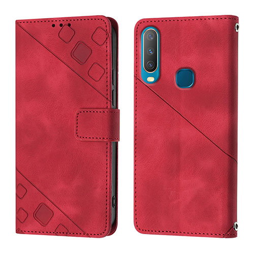 Leather Case Stands Flip Cover Holder Y02B for Vivo Y11 Red