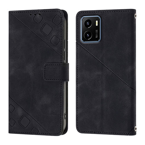 Leather Case Stands Flip Cover Holder Y02B for Vivo Y32t Black