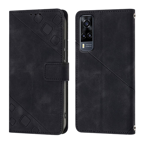 Leather Case Stands Flip Cover Holder Y02B for Vivo Y51A Black