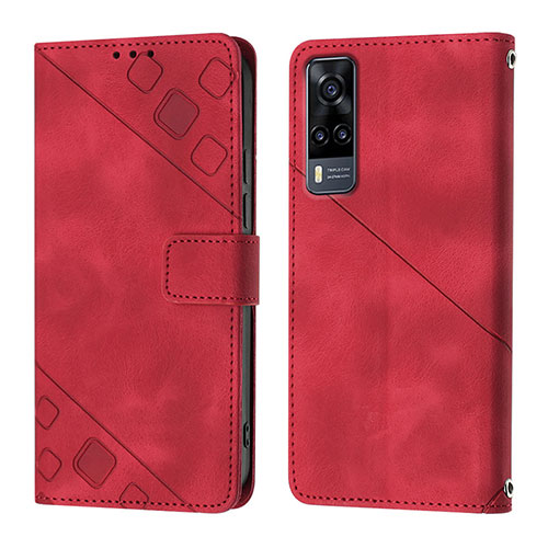 Leather Case Stands Flip Cover Holder Y02B for Vivo Y51A Red