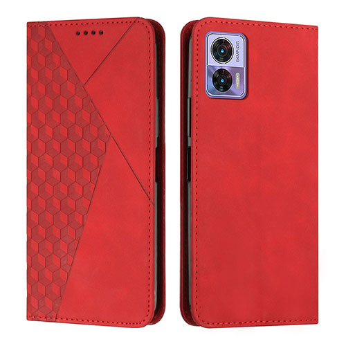 Leather Case Stands Flip Cover Holder Y02X for Motorola Moto Edge 30 Lite 5G Red