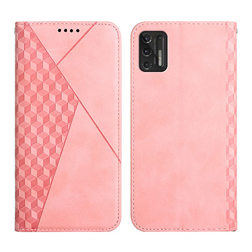 Leather Case Stands Flip Cover Holder Y02X for Motorola Moto G Stylus (2021) Rose Gold