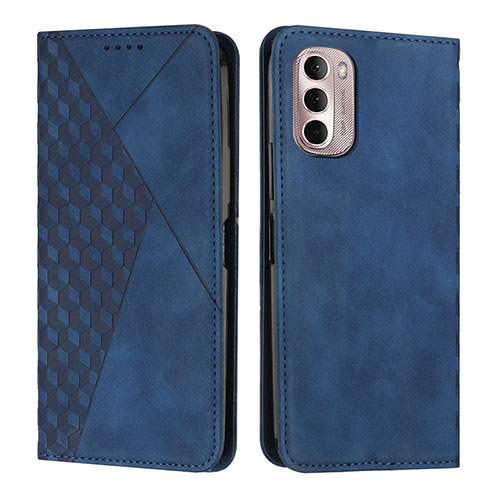 Leather Case Stands Flip Cover Holder Y02X for Motorola Moto G Stylus (2022) 4G Blue