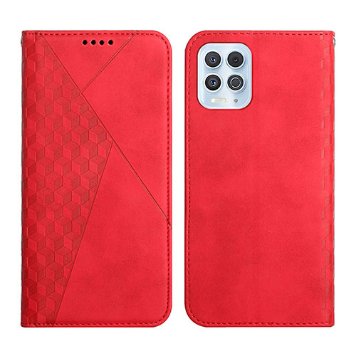 Leather Case Stands Flip Cover Holder Y02X for Motorola Moto G100 5G Red