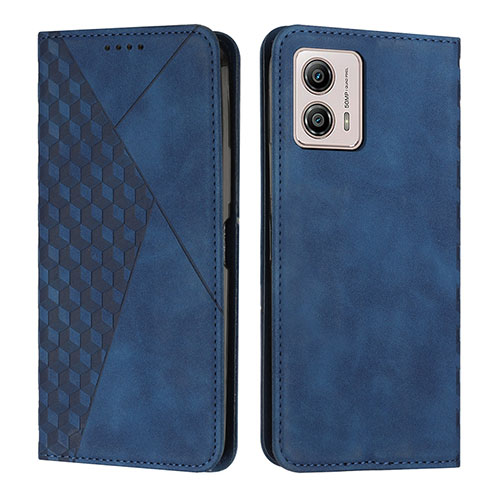 Leather Case Stands Flip Cover Holder Y02X for Motorola Moto G73 5G Blue