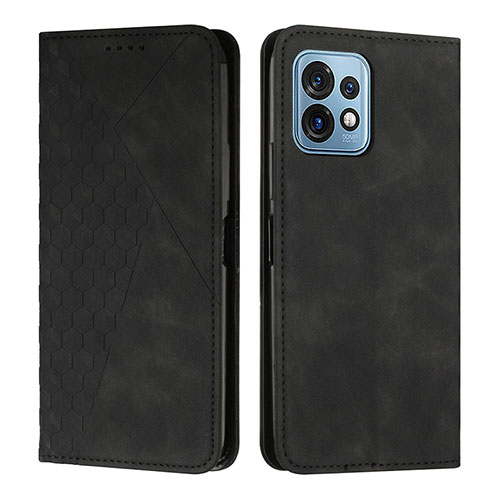 Leather Case Stands Flip Cover Holder Y02X for Motorola Moto X40 5G Black