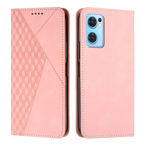 Leather Case Stands Flip Cover Holder Y02X for OnePlus Nord CE 2 5G Rose Gold