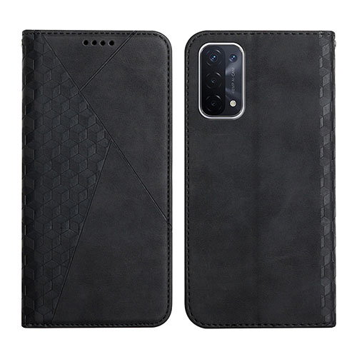 Leather Case Stands Flip Cover Holder Y02X for Oppo A54 5G Black