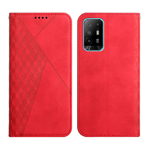 Leather Case Stands Flip Cover Holder Y02X for Oppo A95 5G Red