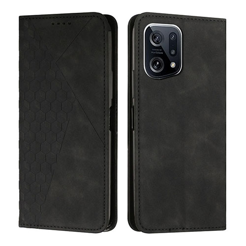 Leather Case Stands Flip Cover Holder Y02X for Oppo Find X5 Pro 5G Black