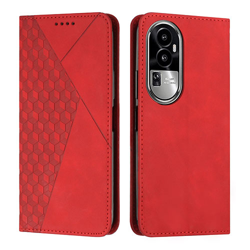 Leather Case Stands Flip Cover Holder Y02X for Oppo Reno10 Pro+ Plus 5G Red