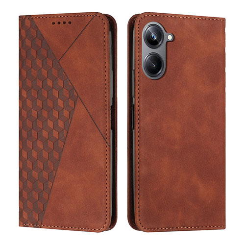 Leather Case Stands Flip Cover Holder Y02X for Realme 10 4G Brown