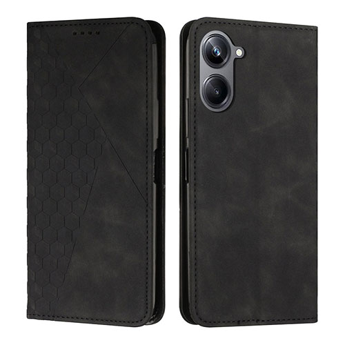 Leather Case Stands Flip Cover Holder Y02X for Realme 10 Pro 5G Black