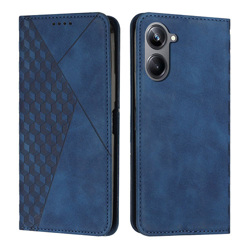 Leather Case Stands Flip Cover Holder Y02X for Realme 10 Pro 5G Blue