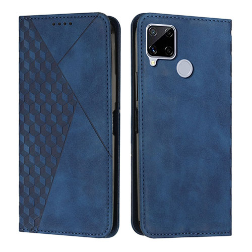 Leather Case Stands Flip Cover Holder Y02X for Realme 7i RMX2193 Blue