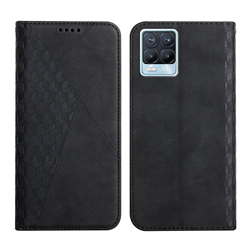 Leather Case Stands Flip Cover Holder Y02X for Realme 8 4G Black