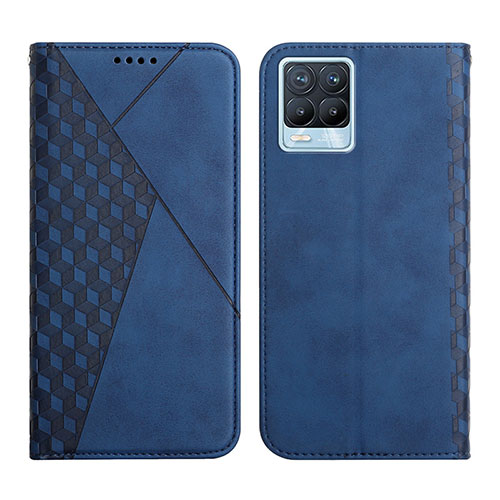 Leather Case Stands Flip Cover Holder Y02X for Realme 8 4G Blue